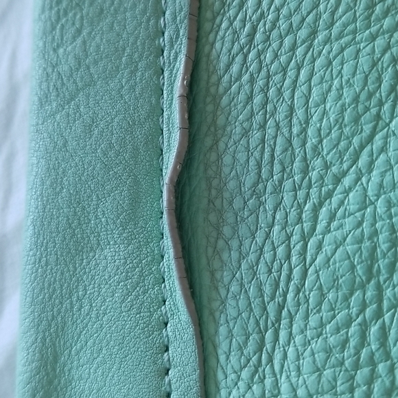 Gap Mint Green Envelope Leather Clutch - Picture 13 of 14